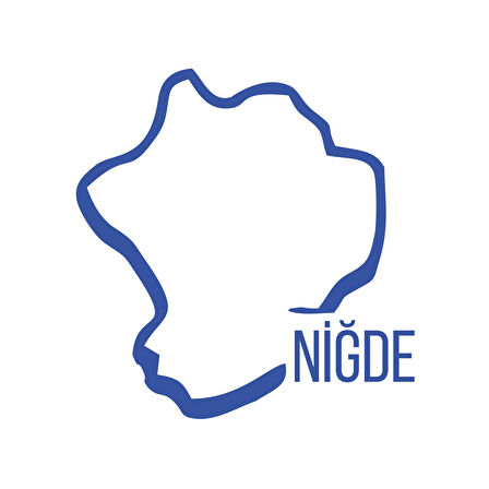 Niğde Harita Araba Sticker 17x17 Cm Mavi