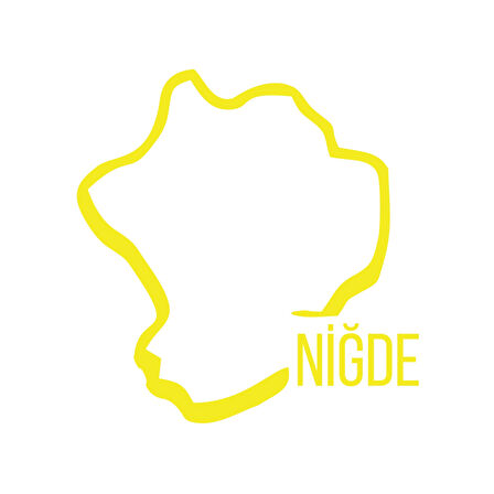 Niğde Harita Araba Sticker 17x17 Cm Sarı