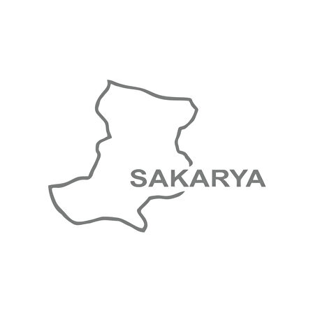Sakarya Harita Araba Sticker 17x17 Cm Gri