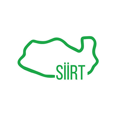 Siirt Harita Araba Sticker 17x17 Cm Yeşil