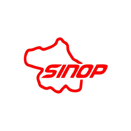 Sinop Harita Araba Sticker 17x17 Cm Kırmızı