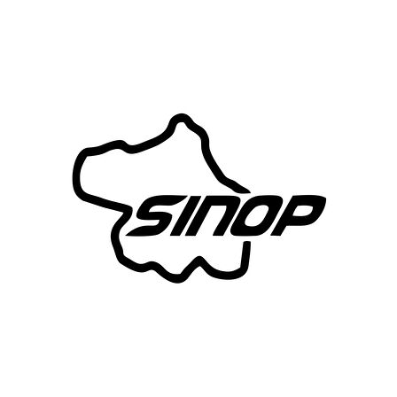 Sinop Harita Araba Sticker 17x17 Cm Siyah