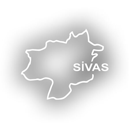 Sivas Harita Araba Sticker 17x17 Cm Beyaz