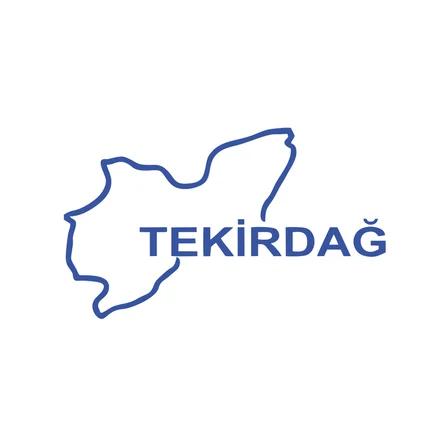 Tekirdağ Harita Araba Sticker 17x17 Cm Mavi