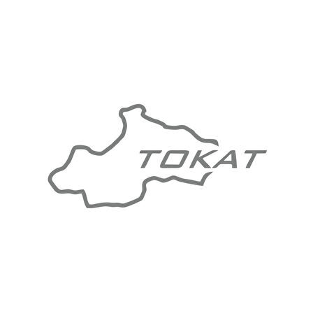 Tokat Harita Araba Sticker 17x17 Cm Gri