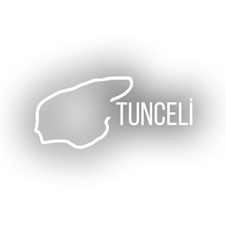 Tunceli Harita Araba Sticker 17x17 Cm Beyaz