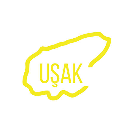 Uşak Harita Araba Sticker 17x17 Cm Sarı