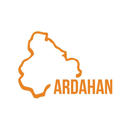 Ardahan Harita Araba Sticker 17x17 Cm Turuncu