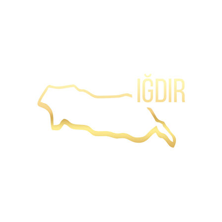 Iğdır Harita Araba Sticker 17x17 Cm Gold