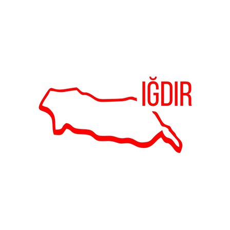 Iğdır Harita Araba Sticker 17x17 Cm Kırmızı