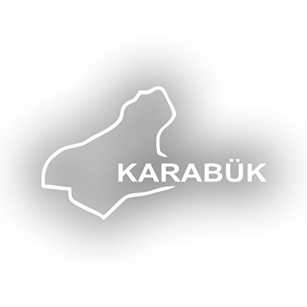 Karabük Harita Araba Sticker 17x17 Cm Beyaz