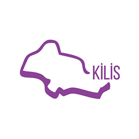 Kilis Harita Araba Sticker 17x17 Cm Mor