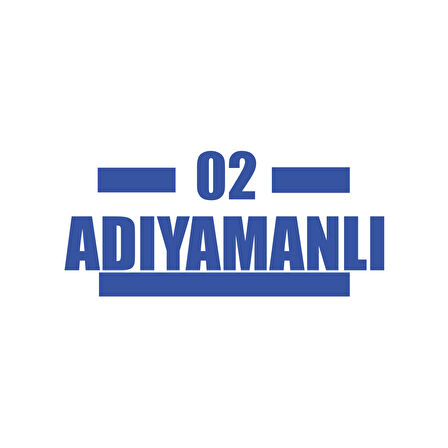 02 Adıyamanlı Araba Sticker 17x17 Cm Mavi