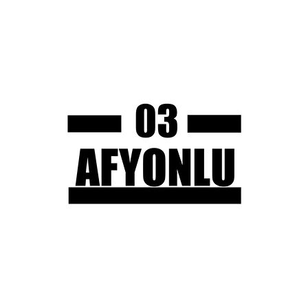 03 Afyonlu Araba Sticker 17x17 Cm Siyah