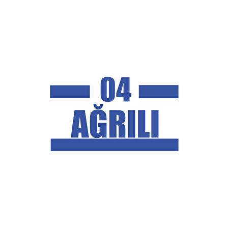 04 Ağrılı Araba Sticker 17x17 Cm Mavi