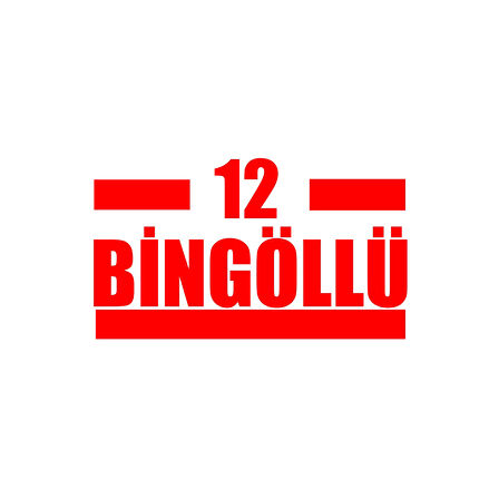 12 Bingöllü Araba Sticker 17x17 Cm Kırmızı
