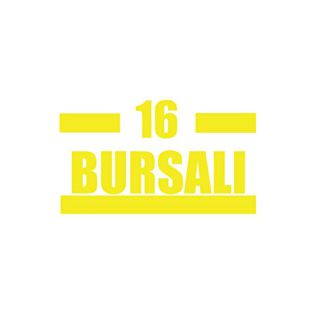 16 Bursalı Araba Sticker 17x17 Cm Sarı