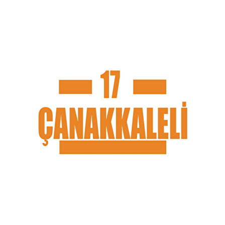 17 Çanakkaleli Araba Sticker 17x17 Cm Turuncu