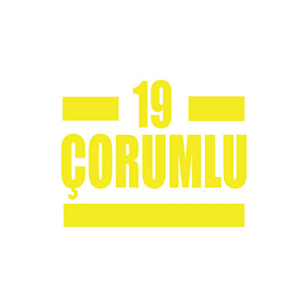 19 Çorumlu Araba Sticker 17x17 Cm Sarı