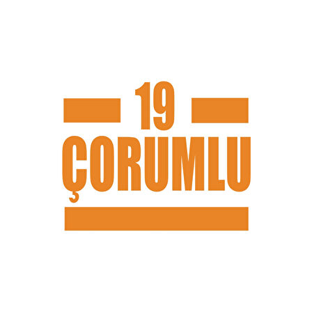 19 Çorumlu Araba Sticker 17x17 Cm Turuncu