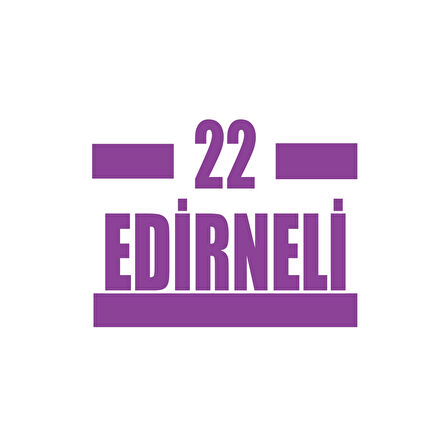 22 Edirneli Araba Sticker 17x17 Cm Mor