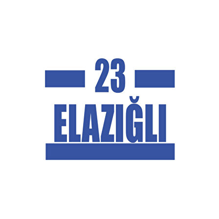 23 Elazığlı Araba Sticker 17x17 Cm Mavi