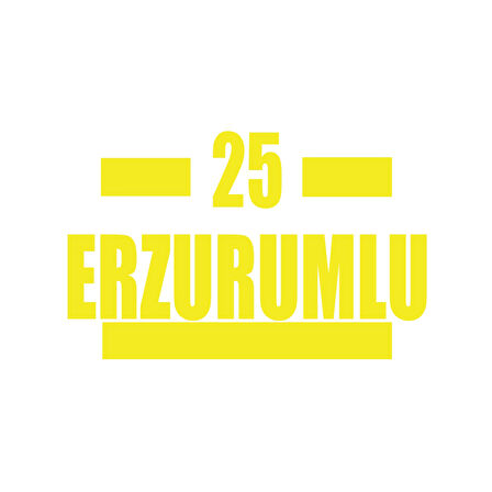 25 Erzurumlu Araba Sticker 17x17 Cm Sarı