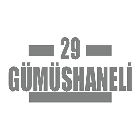 29 Gümüşhaneli Araba Sticker 17x17 Cm Gri