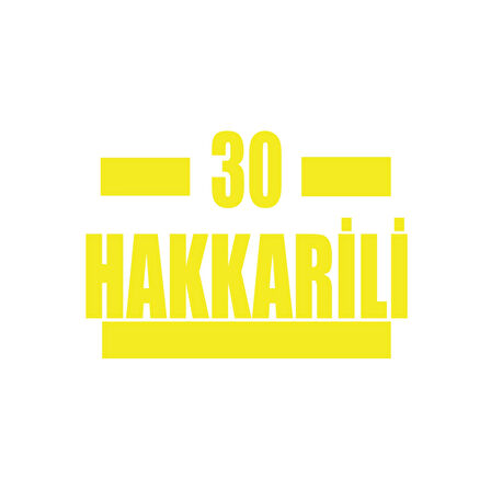 30 Hakkarili Araba Sticker 17x17 Cm Sarı