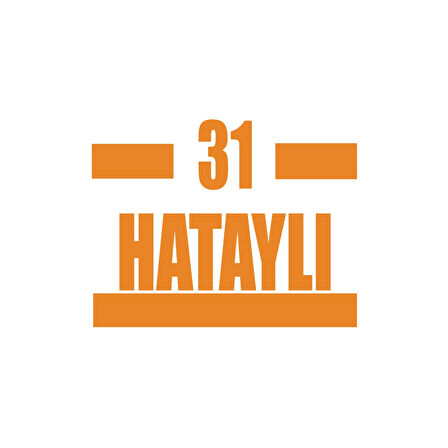 31 Hataylı Araba Sticker 17x17 Cm Turuncu