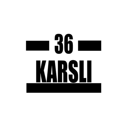 36 Karslı Araba Sticker 17x17 Cm Siyah