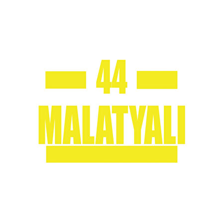 44 Malatyalı Araba Sticker 17x17 Cm Sarı