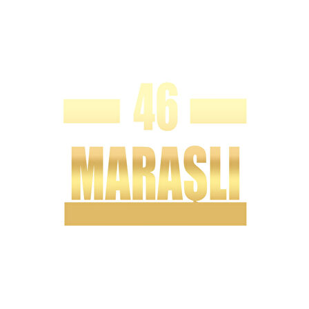 46 Maraşlı Araba Sticker 17x17 Cm Gold