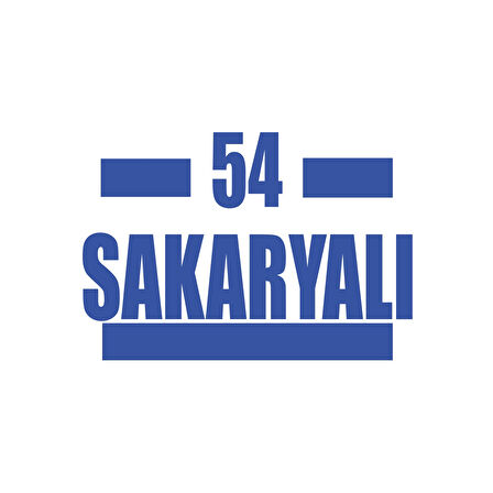54 Sakaryalı Araba Sticker 17x17 Cm Mavi