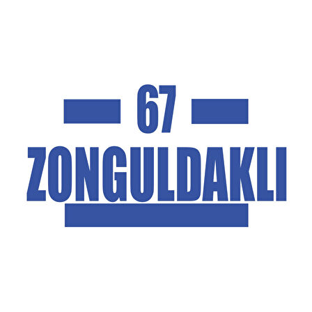 67 Zonguldaklı Araba Sticker 17x17 Cm Mavi
