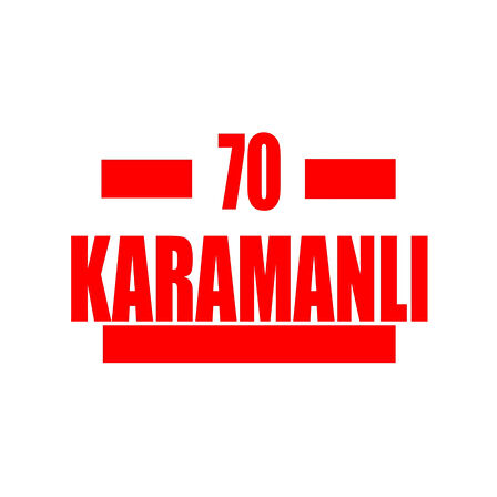 70 Karamanlı Araba Sticker 17x17 Cm Kırmızı