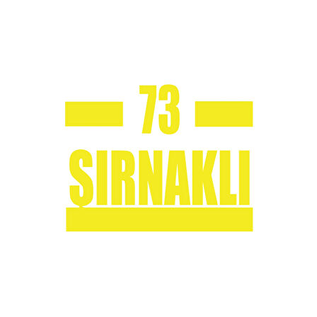 73 Şırnaklı Araba Sticker 17x17 Cm Sarı