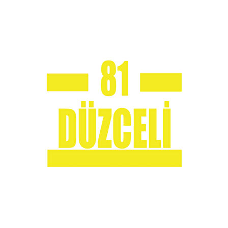 81 Düzceli Araba Sticker 17x17 Cm Sarı