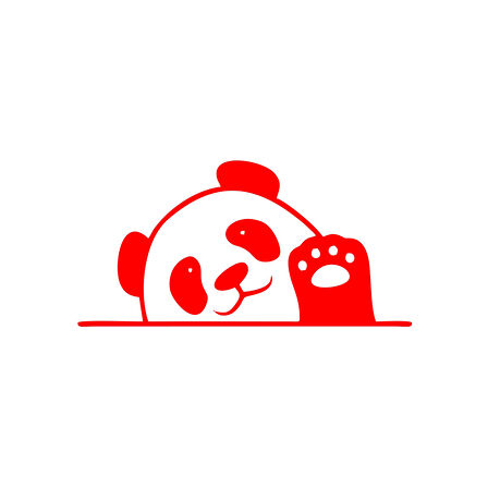 El Sallayan Panda Araba Sticker 17x17 Cm Kırmızı