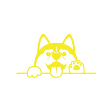 El Sallayan Köpek Araba Sticker 17x17 Cm Sarı