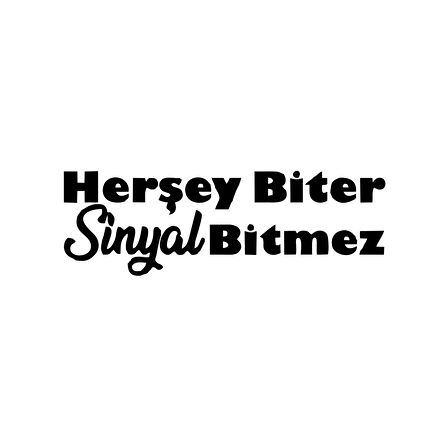 Her Şey Biter Sinyal Bitmez Araba Sticker 17x17 Cm Siyah