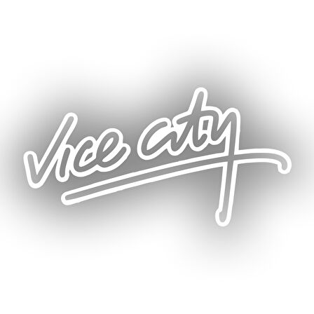 Vice City Araba Sticker 17x17 Cm Beyaz