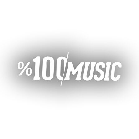 %100 Music Araba Sticker 17x17 Cm Beyaz