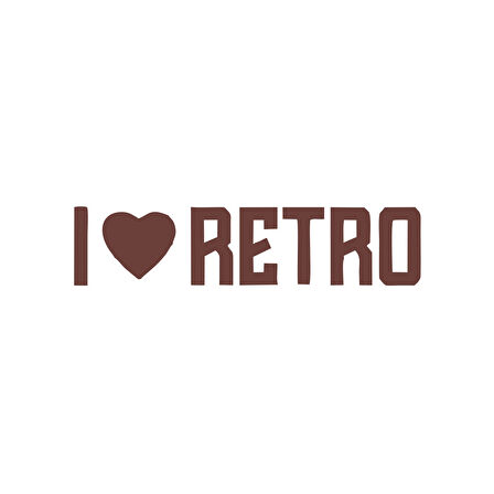 I Love Retro Araba Sticker 17x17 Cm Kahverengi