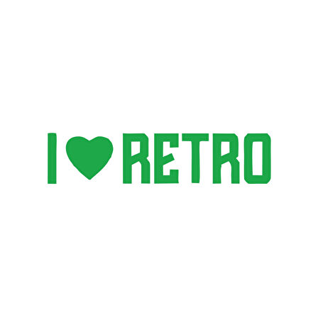 I Love Retro Araba Sticker 17x17 Cm Yeşil