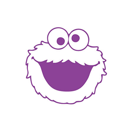 Kurabiye Canavarı Araba Sticker 17x17 Cm Mor