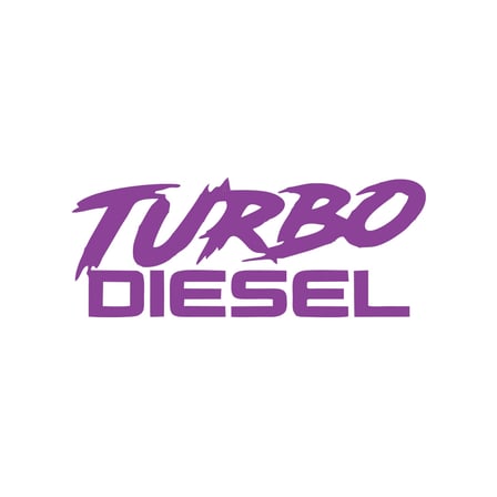 Turbo Diesel Araba Sticker 17x17 Cm Mor