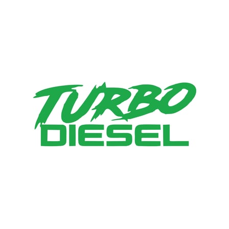 Turbo Diesel Araba Sticker 17x17 Cm Yeşil
