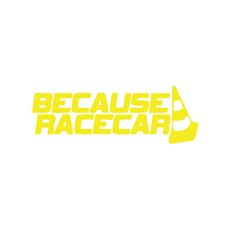 Because Race Car Araba Sticker 17x17 Cm Sarı