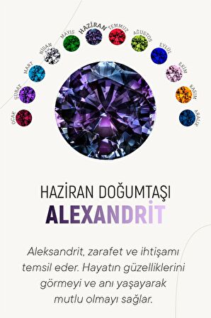 Haziran Alexandrit Doğum Taşı Çiçek Motifli Telkari Gümüş Küpe